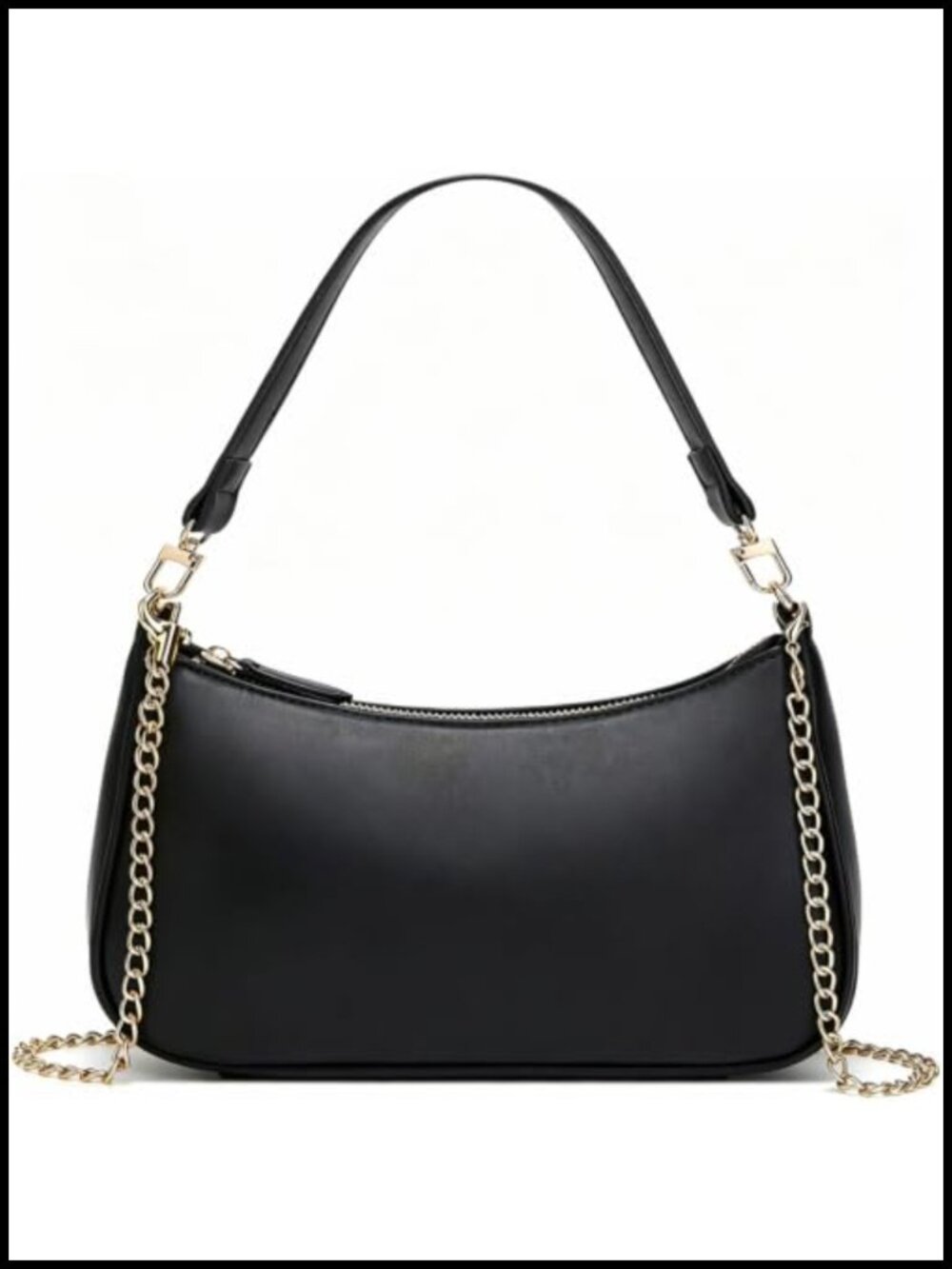 Women's Black Shoulder Bag Faux Leather PU Crossbody Clutch Cherry Charm